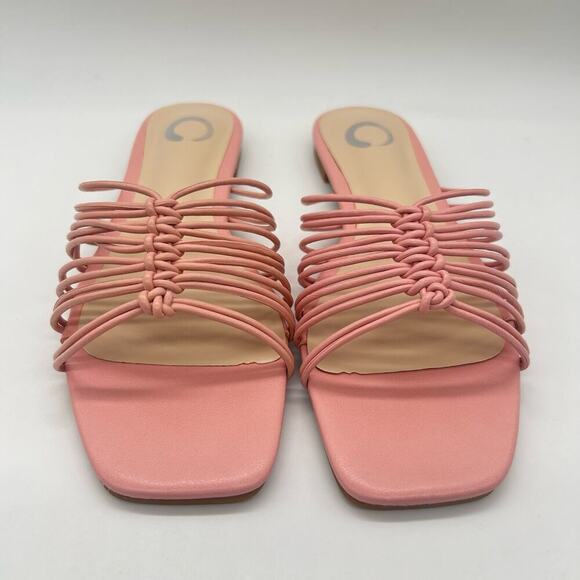 Journee Collection Sandals Womens 6 Pink Addora Slides Sandals NEW - Picture 2 of 10